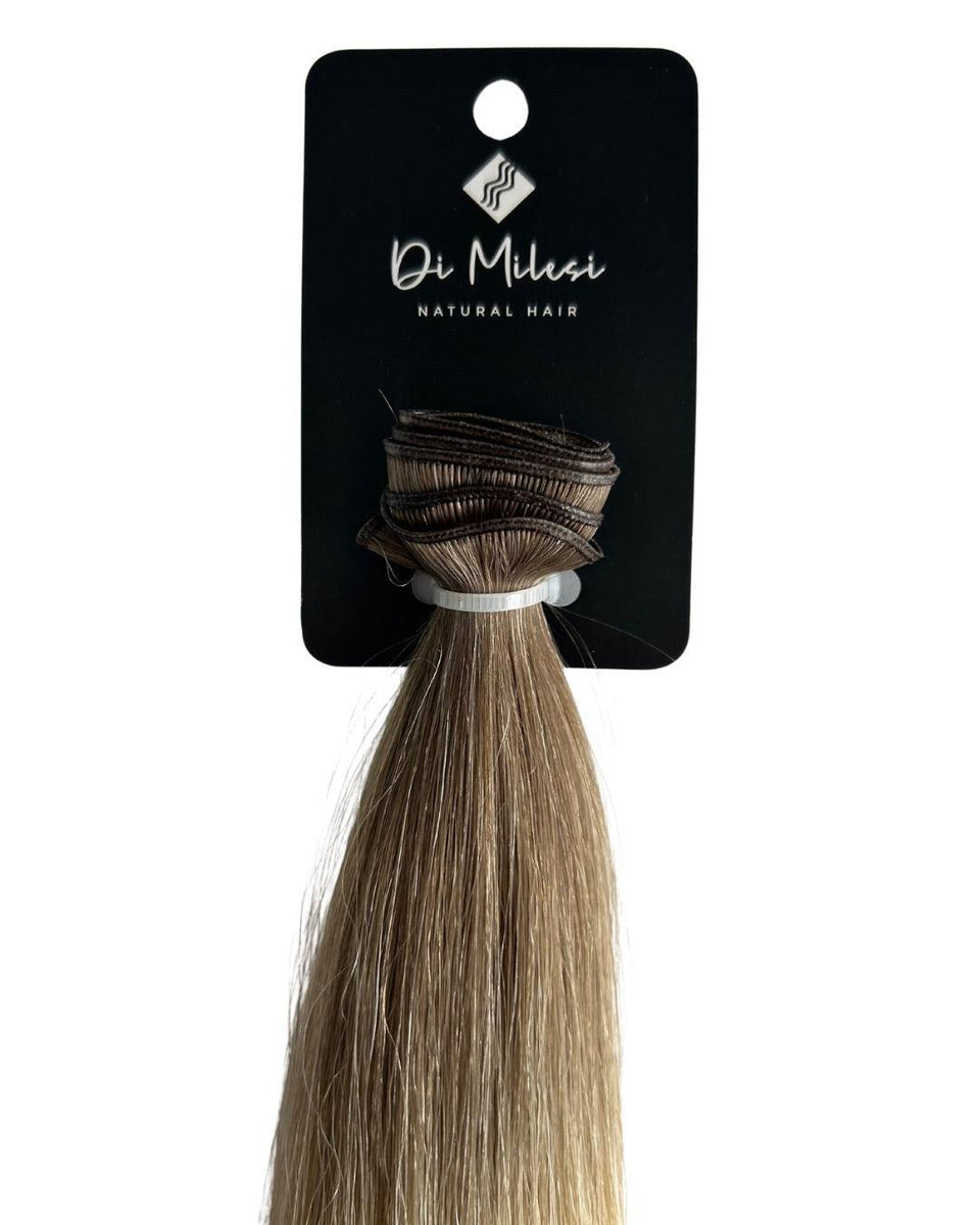 Slim Weft Hair Extensions MOB Rooted Light Blonde (Soft Shadow Root ...